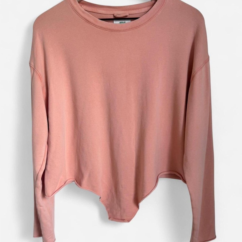 Aerie Weekend Pretty Back Pink Cropped Twist Sweatshirt